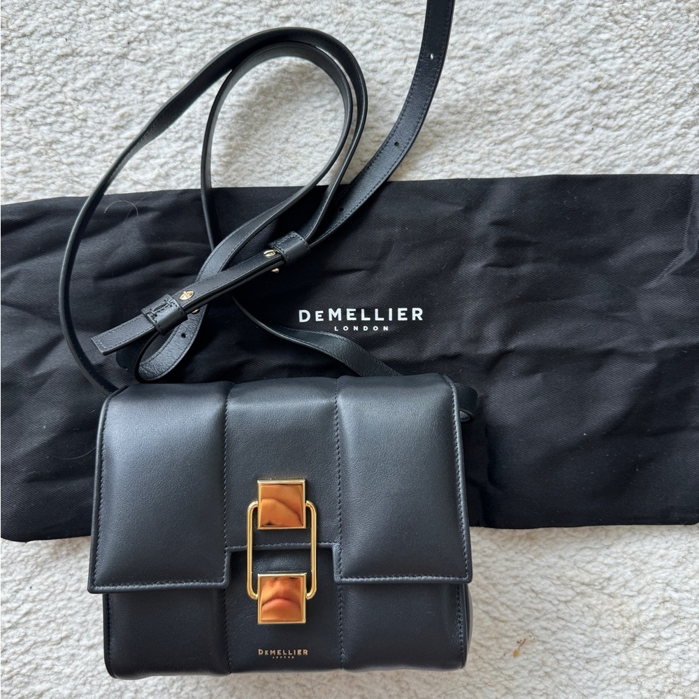 DeMellier Mini Alexandra Bag Smooth Black Leather Crossbody
